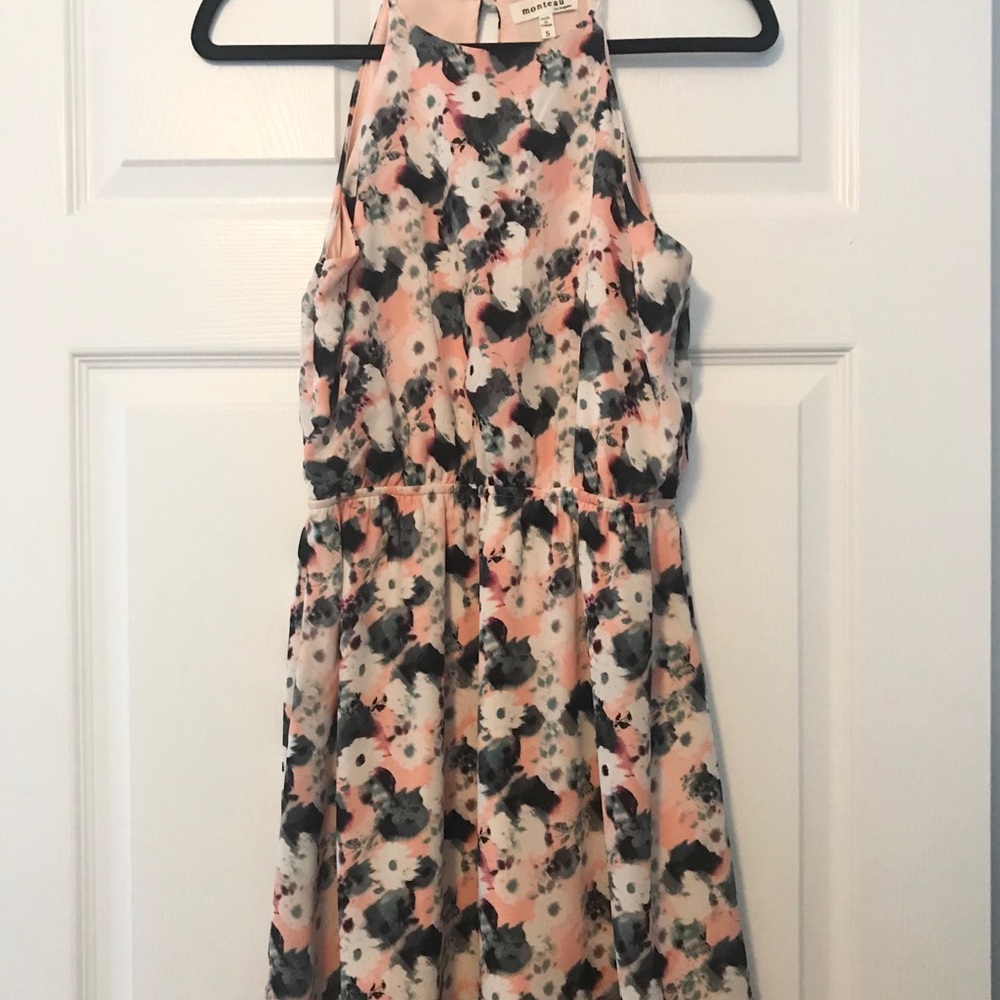 Monteau Pink and Floral Halter Sundress